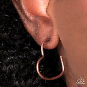 Paparazzi Jewelry Accessories - Burnished Beau - Copper Earrings - Vintage
